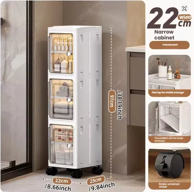 Multifunctional Foldable Dustproof Gap Storage Cabinet