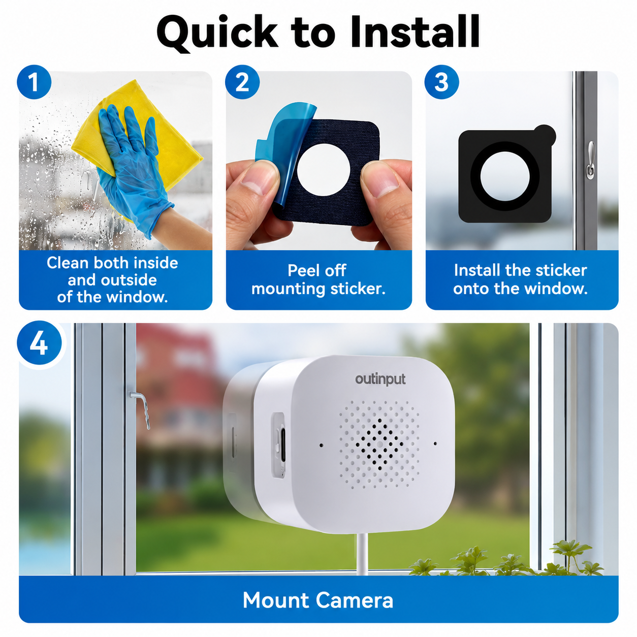 Smart 2K Window Security Camera