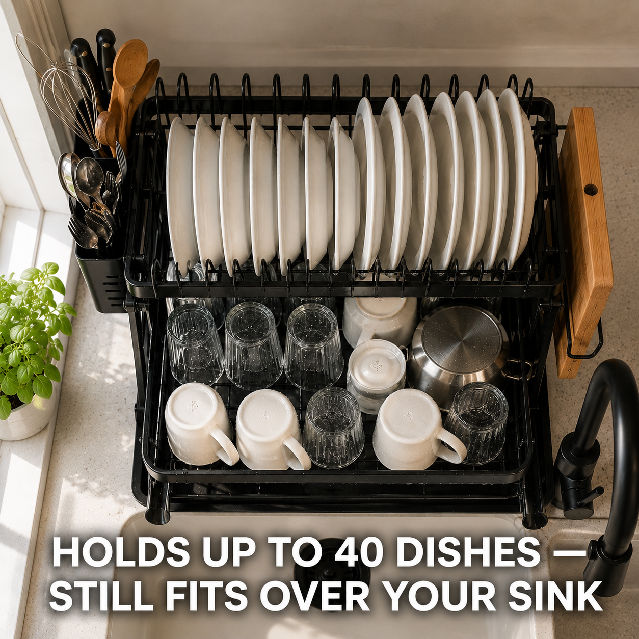 Foldable Over Sink Dish Drying Rack