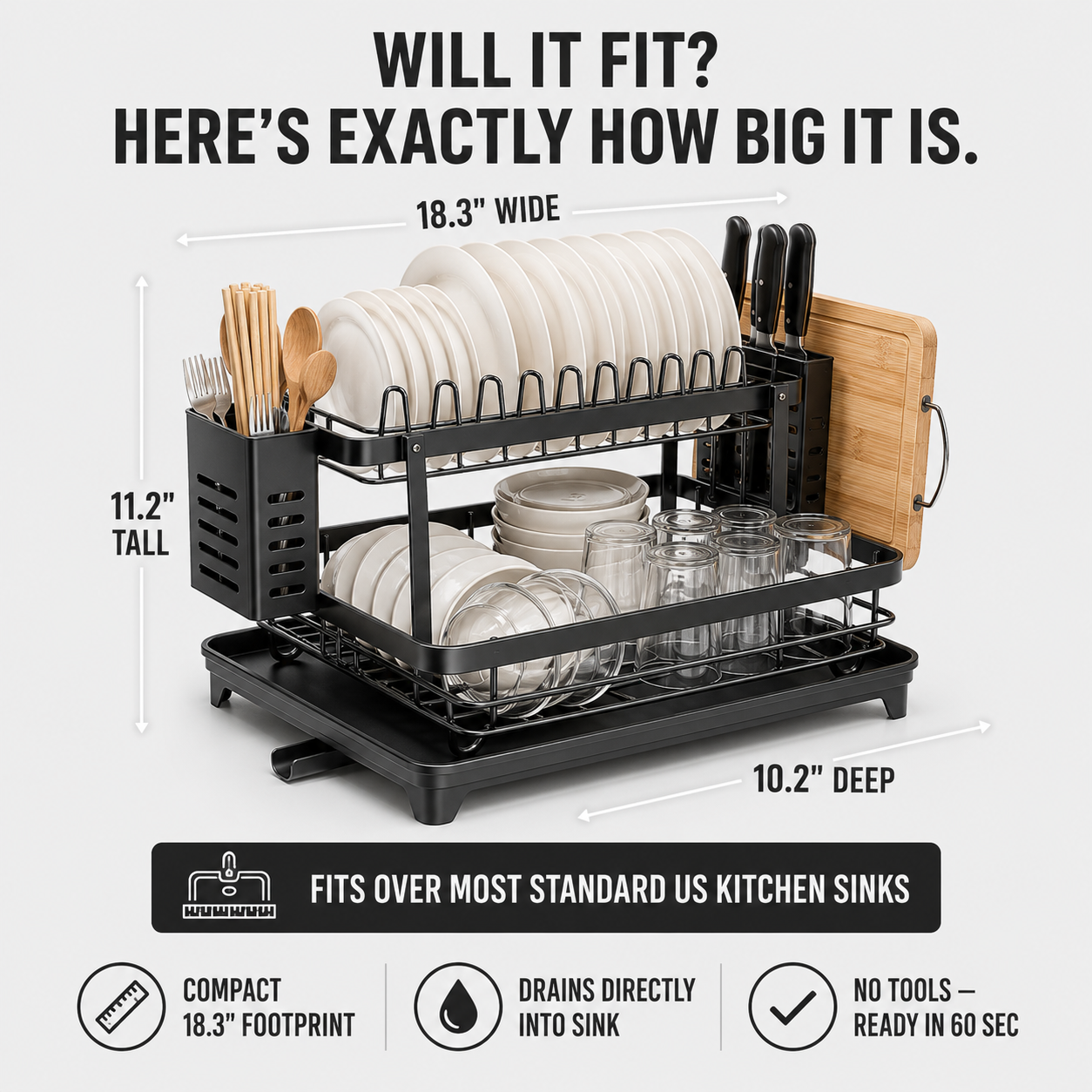 Foldable Over Sink Dish Drying Rack
