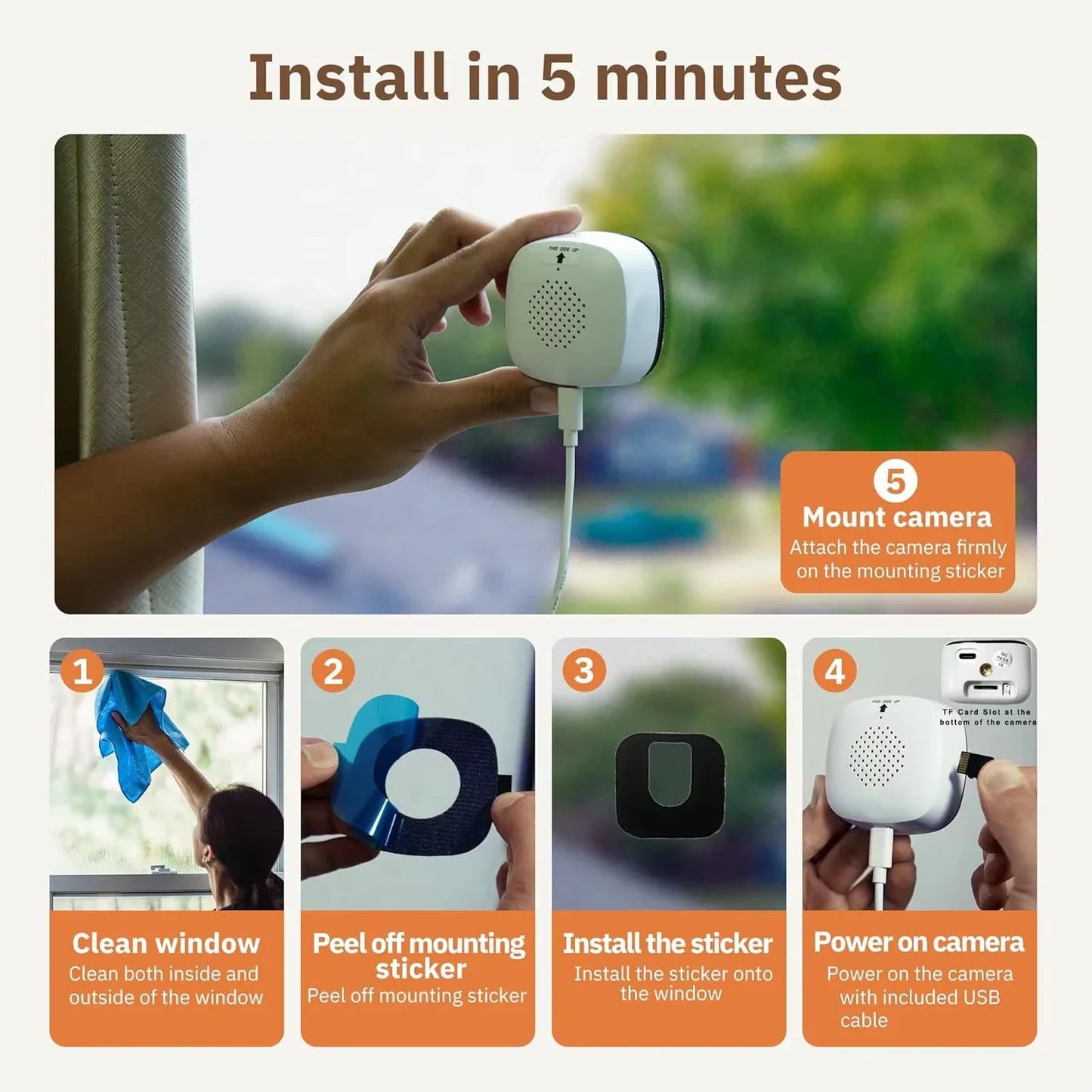 Smart 2K Window Security Camera