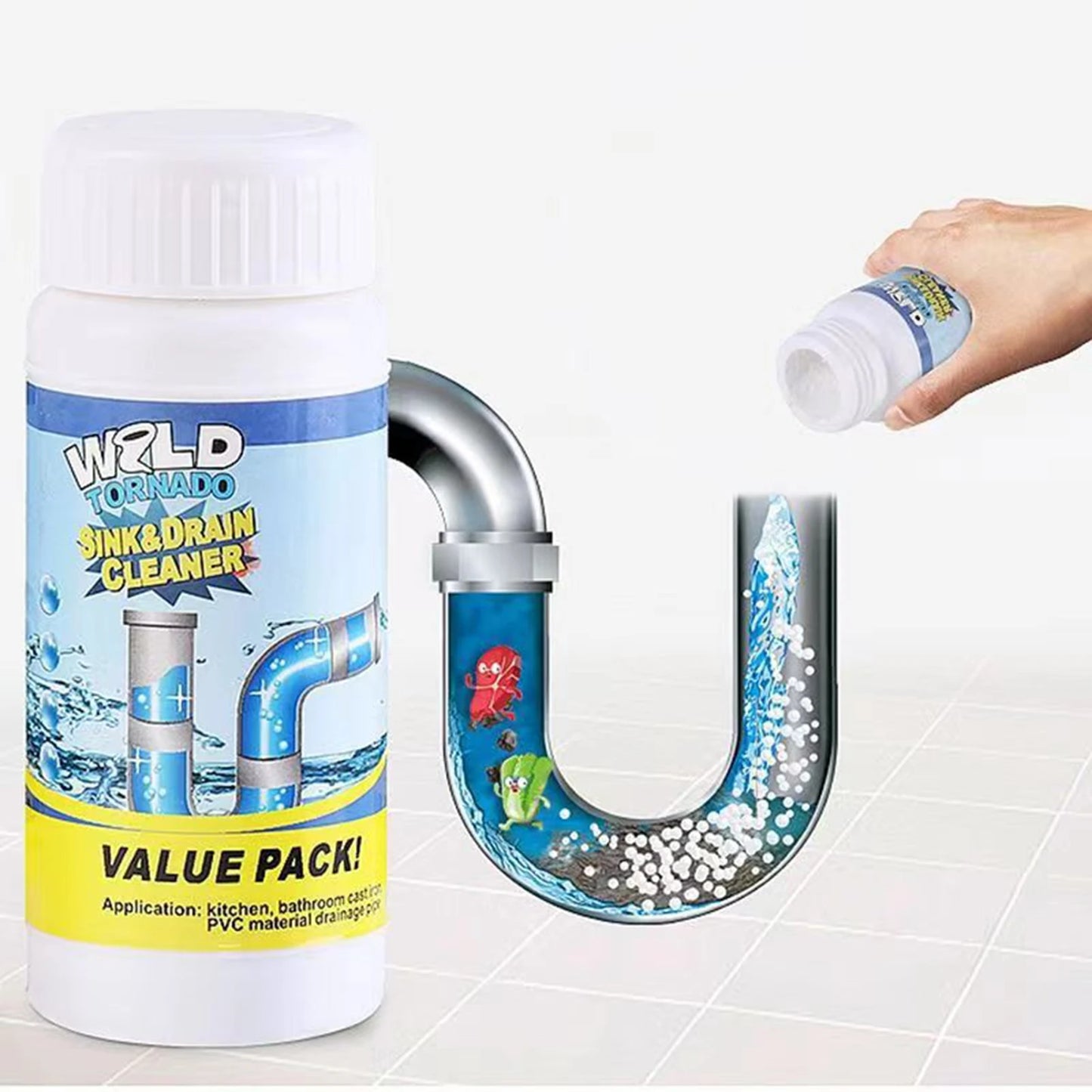 Powerful Sink and Drain Cleaner Powder Fast Acting Portable Powder Cleaning Tool for Home Bathroom Cleaning Tool